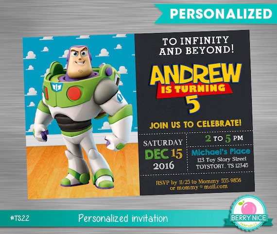 Toy Story Buzz Lightyear Print Yourself Invitation, Toy Story Buzz Lightyear Birthday, Buzz Lightyear Party, Toy Story Printables Il_570xn