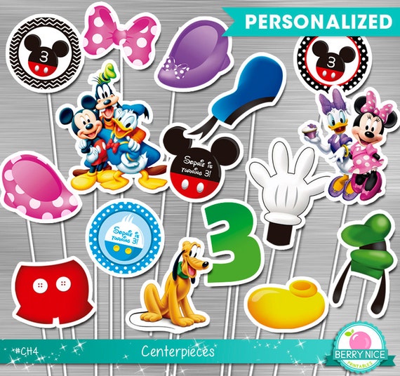 Mickey Mouse Clubhouse Personalized Centerpiece Party Printables Birthday Party DIY Il_570xn