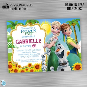 FROZEN FEVER invitation, Frozen Birthday Invitation, Frozen Party Invitation, Frozen Printable Invitation, Frozen DIY Invitation,