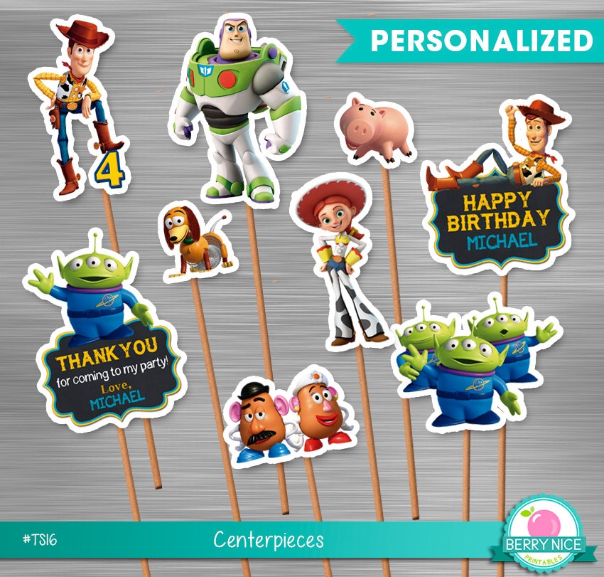 Toy Story Small Centerpieces Print Yourself, Toy Story Printable Toppers, Toy Story Centerpieces, Toy Story Party, Toy Story Birthday