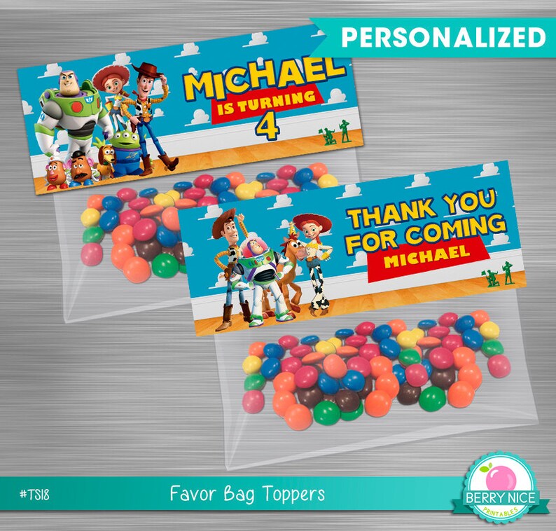 Toy Story Bag Toppers Print Yourself Toy Story Printable Bag Etsy