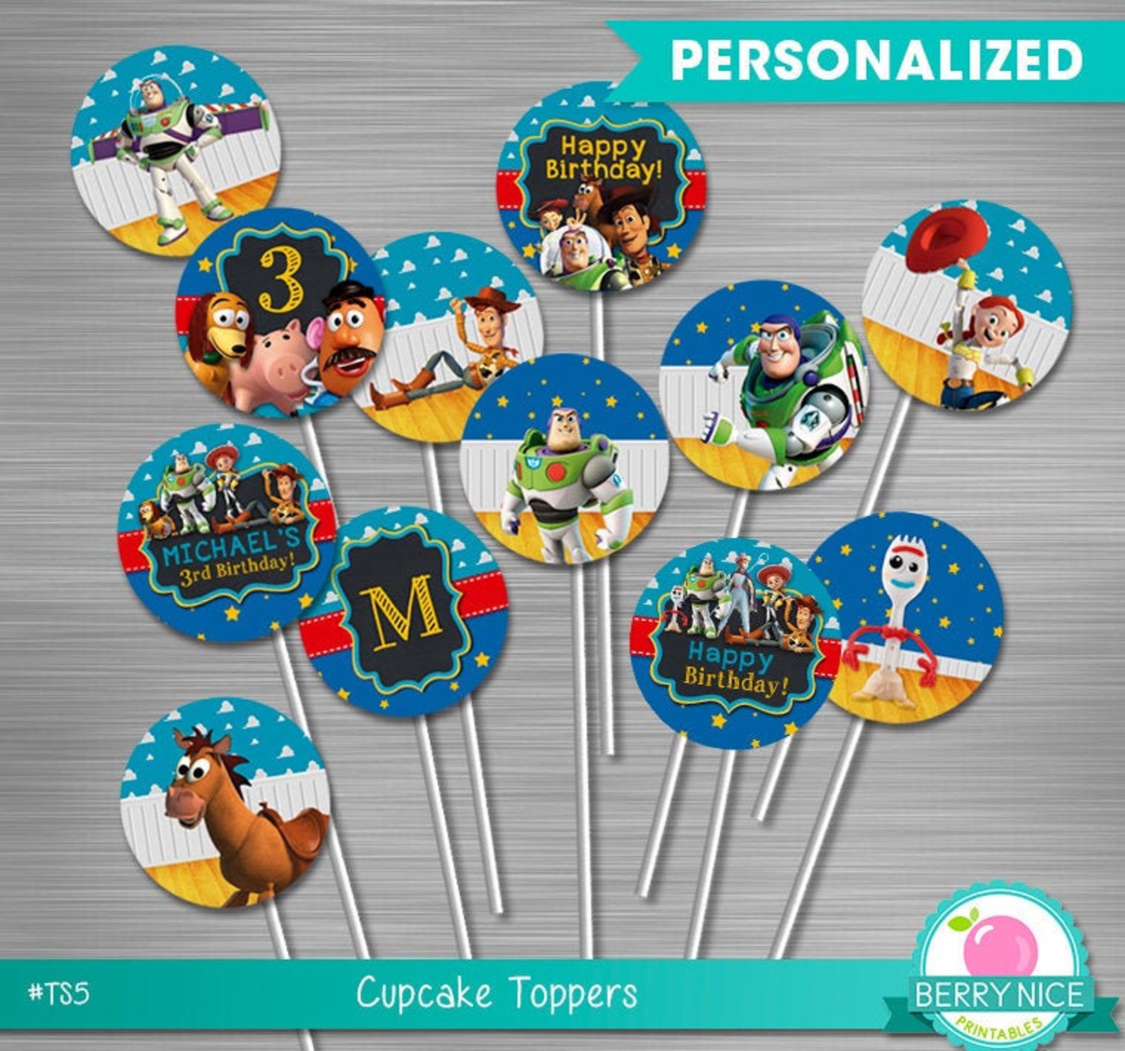 Toy Story Cupcake Toppers DIY Toy Story Toy Story Printable | Etsy