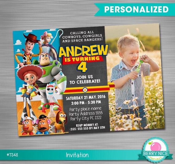 Toy Story 4 Invitation DIY, Toy Story 4, Toy Story 4 Printable Invitation, Toy Story 4 Invitation, Toy Story 4 Party, Toy Story 4 Birthday Il_570xn