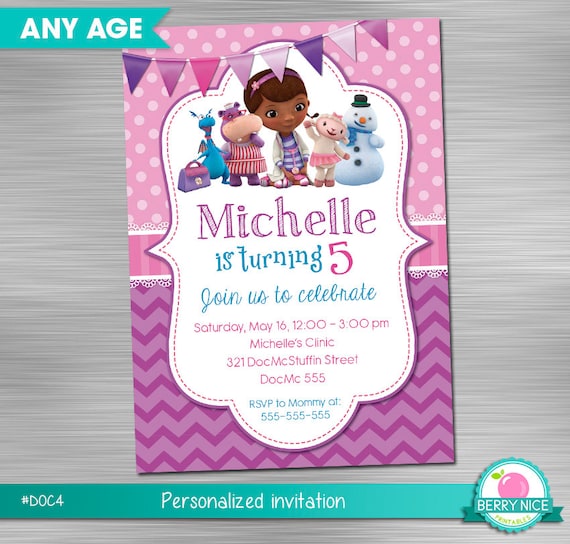 Doc Mcstuffins Invitation Print Yourself, Doc Mcstuffins Birthday, Doc Mcstuffins Party,Doc Mcstuffins Printable Invitation DIY Il_570xn