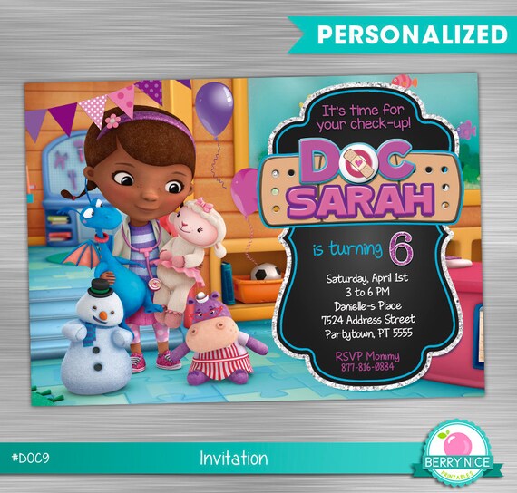 Doc Mcstuffins Invitation, Doc Mcstuffins Birthday, Doc Mcstuffins Party, Doc Mcstuffins Invite, Doc Mcstuffins Printable Invitation DIY Il_570xn