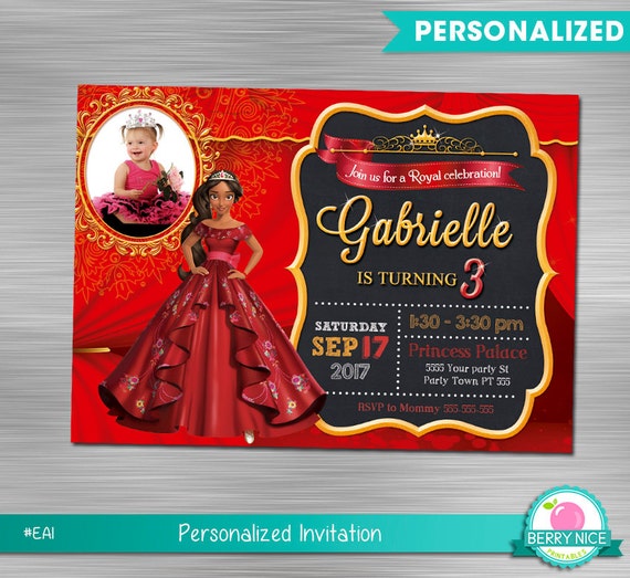 Elena of Avalor DIY printable invitation, Elena of Avalor invitation ...