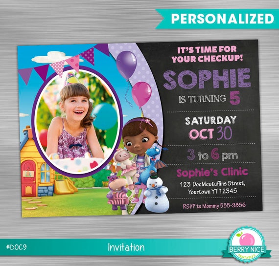 Doc Mcstuffins Invitation, Doc Mcstuffins Birthday, Doc Mcstuffins Party, Doc Mcstuffins Invite, Doc Mcstuffins Printable Invitation DIY Il_570xn