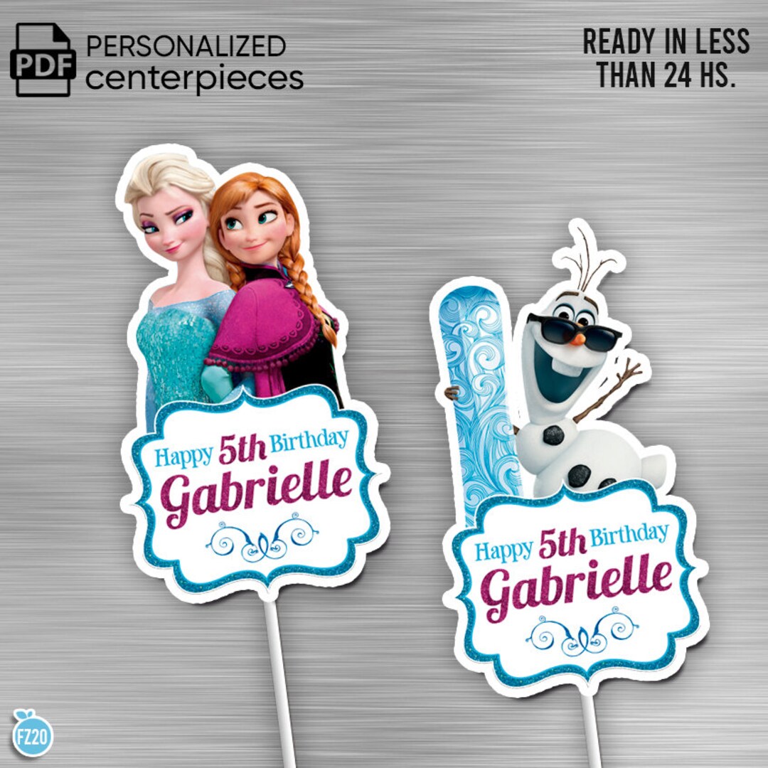 PERSONALIZED Frozen Centerpiece DIY, Frozen Birthday Decorations ...