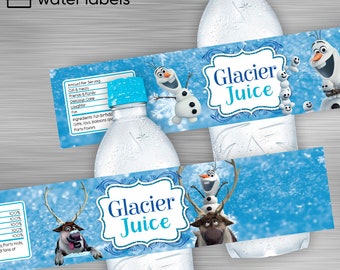 INSTANT DOWNLOAD Frozen Water Bottle Labels Birthday Party Digital - Etsy