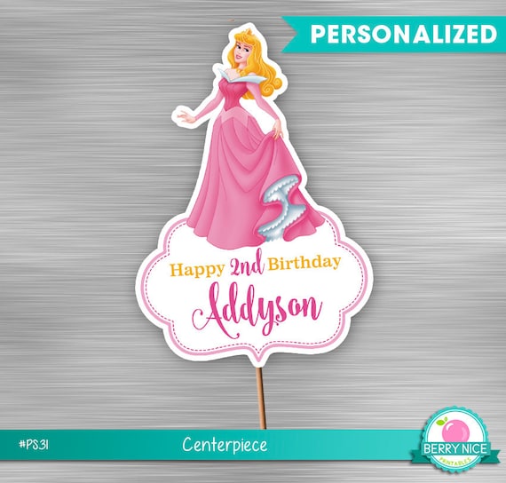 Sleeping Beauty Aurora Princess centerpiece print yourself, Princess Birthday, Princess DIY topper, Princess Printables Il_570xn
