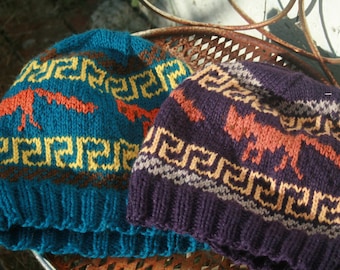 Strickmütze Fuchs, in Runden gestrickt