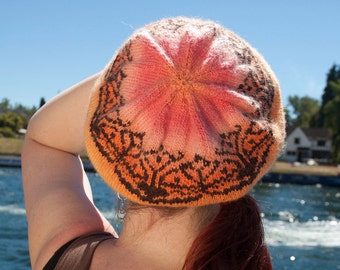 Knit Hat PATTERN, Art Nouveau, color design