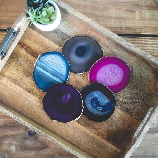 Agate Coasters | Assorted Colors | Extra Large 4"-5"