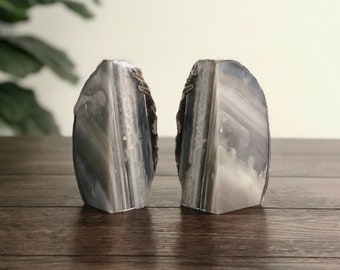 Agate Bookends | Natural Colors | 4-5 lbs