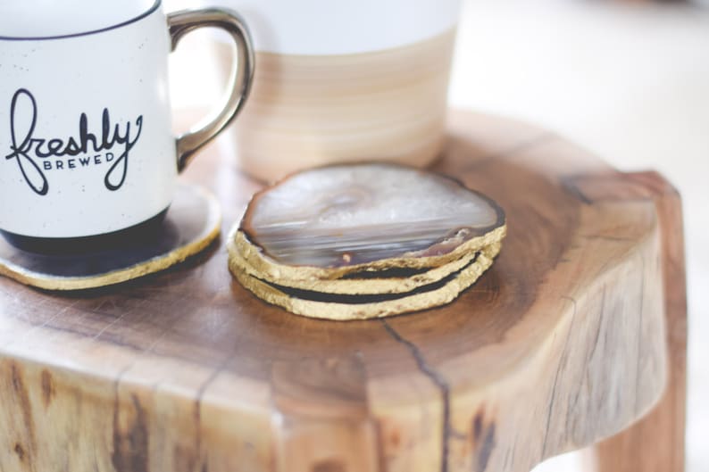 Agate Coasters Extra Large Natural Colors image 1