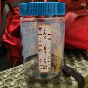 JAR GENIUS PBJ-Ultralight Water Measuring Tool for Cold Soaking Dehydrated Meals in Peanut Butter Jar-Backpacking, Hiking, Camping, & Huntin