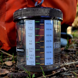 JAR GENIUS-Ultralight Water Measuring Tool for Cold Soaking Dehydrated Meals in Talenti Jar-Backpacking, Hiking, Camping, & Hunting