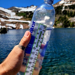Bottle Genius-Ultralight Water Measuring Tool for Dehydrated Meals using Smart or Life Water 1L bottles. Hiking Camping Backpacking Hinting
