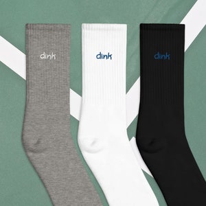 Pickleball Dink Socks, Pickleball Embroidered Sock, Pair of Pickleball Socks, Pickleball Gift Idea, Premium Long Pickleball Socks