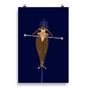 Body Positive Tightrope Walker Illustration Poster, Feminist, Circus, Home Decor, Unique Gift Idea for Her, Balancing Act