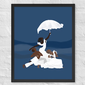 African American Dancer Illustration Framed Art Painting Modern Dance Ballet Black Artist Original Wall Art Home Decor Alvin Ailey Gift idea