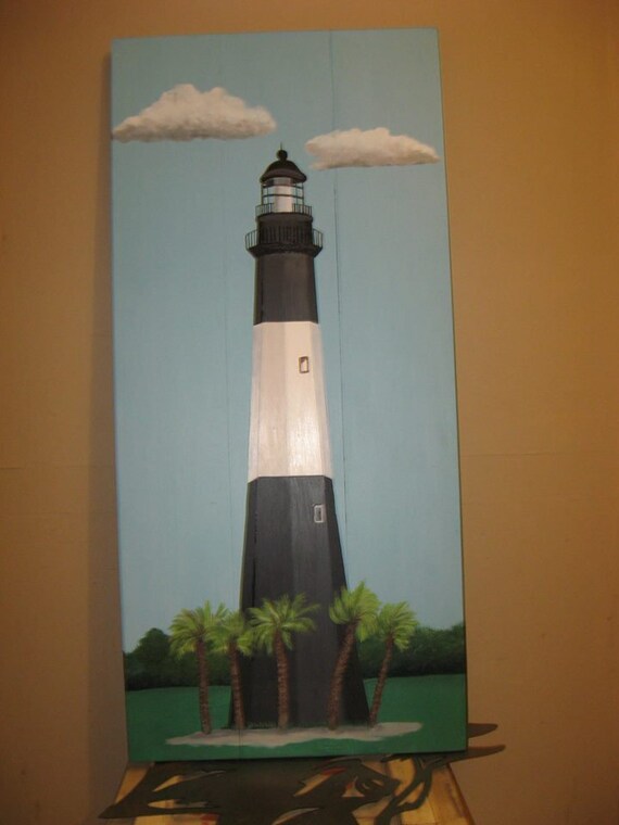 Lighthouse Decor Lighthouse Painting Custom Lighthouse Wood Etsy