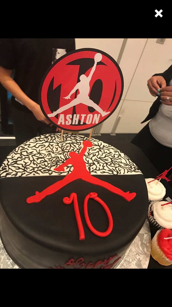 Custom Michael Jordan Jumpman Inspired Personalized Cake Etsy