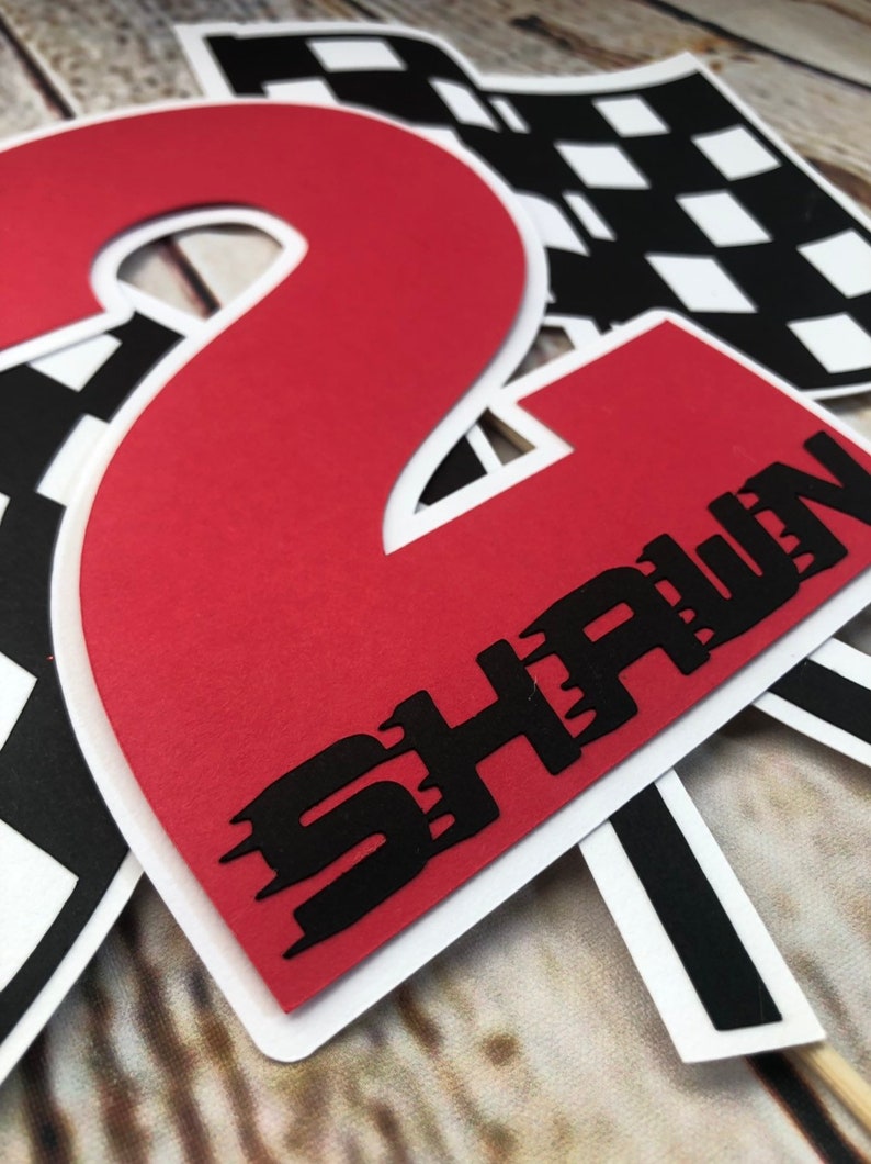 Custom Personalized Race Car Cake Topper With Name and Age Etsy