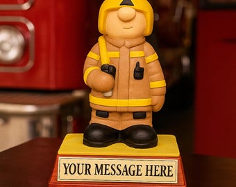 Personalized Firefighter Figurine – Custom Fireman Gift, British Made