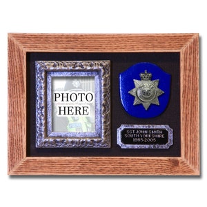 Police Officer Gift – Personalised Wall Plaque - photo and engraving. Passing Out Retirement Birthday present. PC for him her policeman PCSO