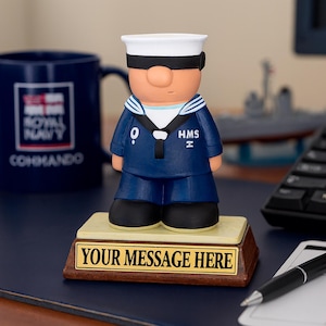 Royal Navy Sailor Gift - Personalised Birthday Fathers Day Retirement present for Dad Son Grandad Husband Passing Out Graduation Gift Custom