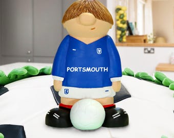 Portsmouth FC Cake Topper - Personalised Birthday Gift Football Keepsake Present for Dad Son Kids Boys Football Junior Custom Pompey