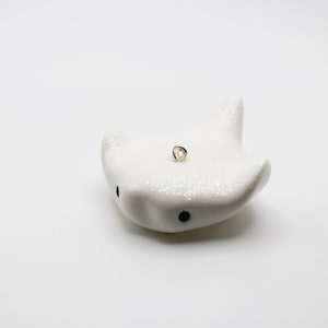Glitter White Stingray Keychain Charm