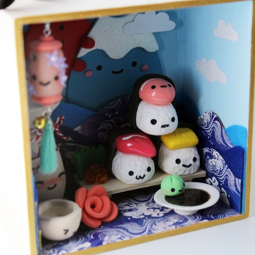 Kawaii Sushi & Sake Art Box order Diorama