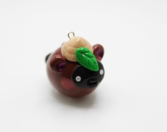 Cute Tanuki Polymer Charm Keychain