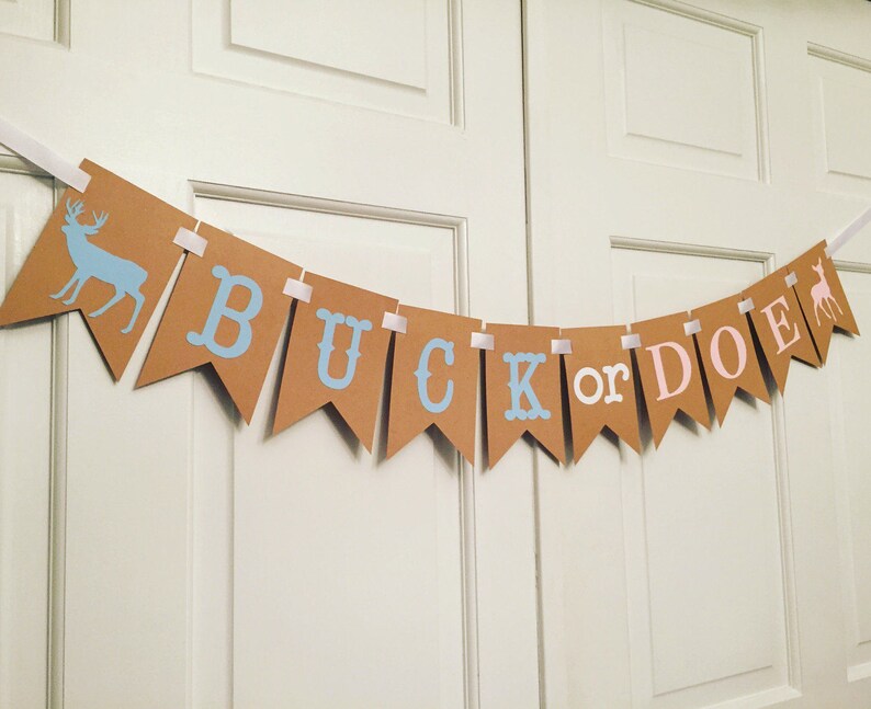 Buck Or Doe Banner Buck Or Doe Rustic Baby Shower Banner Gender Reveal Decor Gender Reveal Banner Rustic Gender Reveal Shower