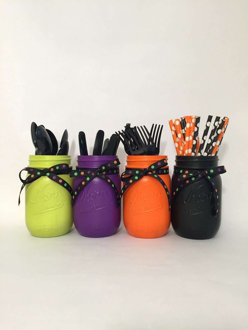 Halloween Mason Jars Trick or Treat Mason Jars Halloween Etsy