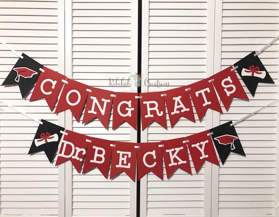 Customizable Congrats Graduate Banner Graduation Banner Etsy