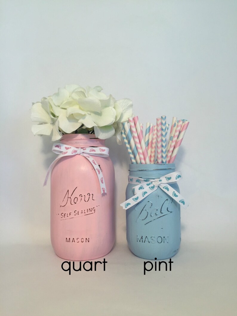 Gender Reveal Mason Jars Gender Reveal Decor Buck or Doe Etsy