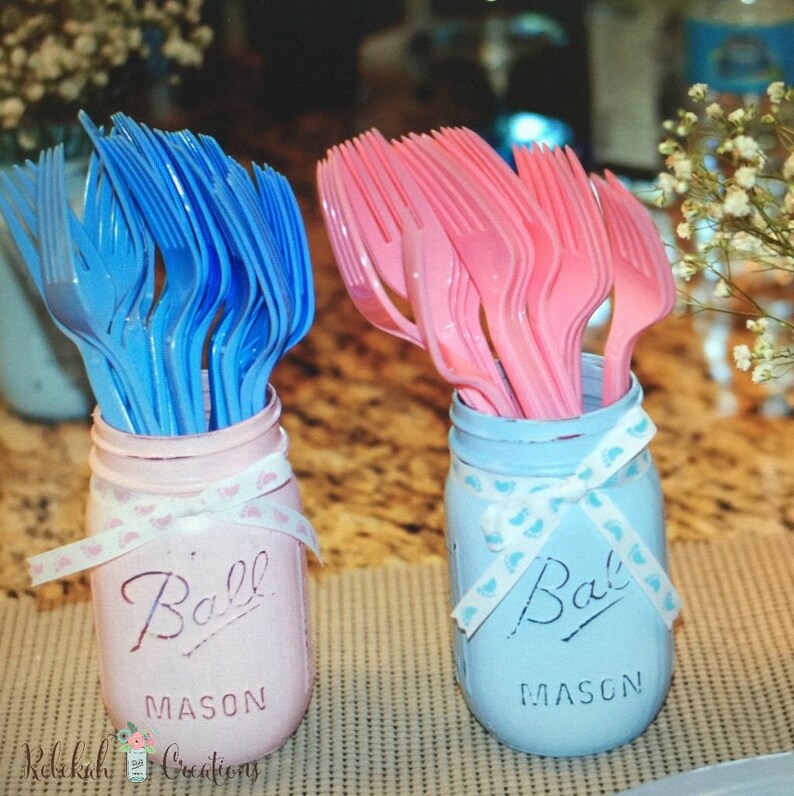 Gender Reveal Mason Jars Gender Reveal Decor Buck or Doe Etsy