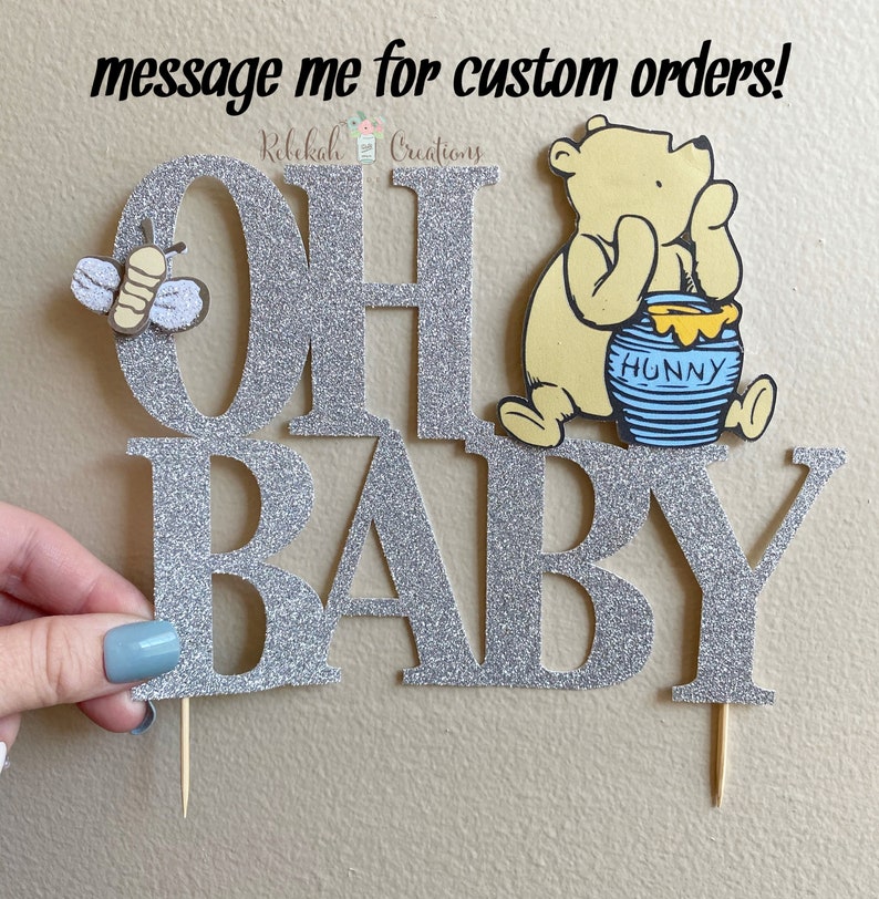 Classic Bear Cake Topper Honey Pot Topper Classic Bear Baby Etsy