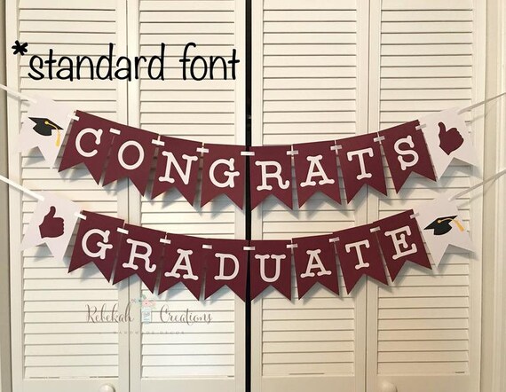Congrats Graduate Banner Congrats Banner Graduation Banner Etsy