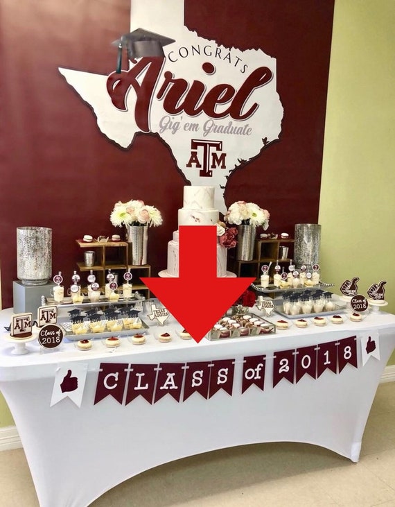 Class Of 2019 Banner Graduation Banner Maroon And White Etsy