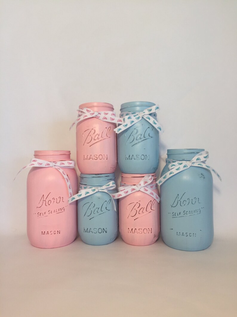 Gender Reveal Mason Jars Gender Reveal Decor Buck or Doe Etsy