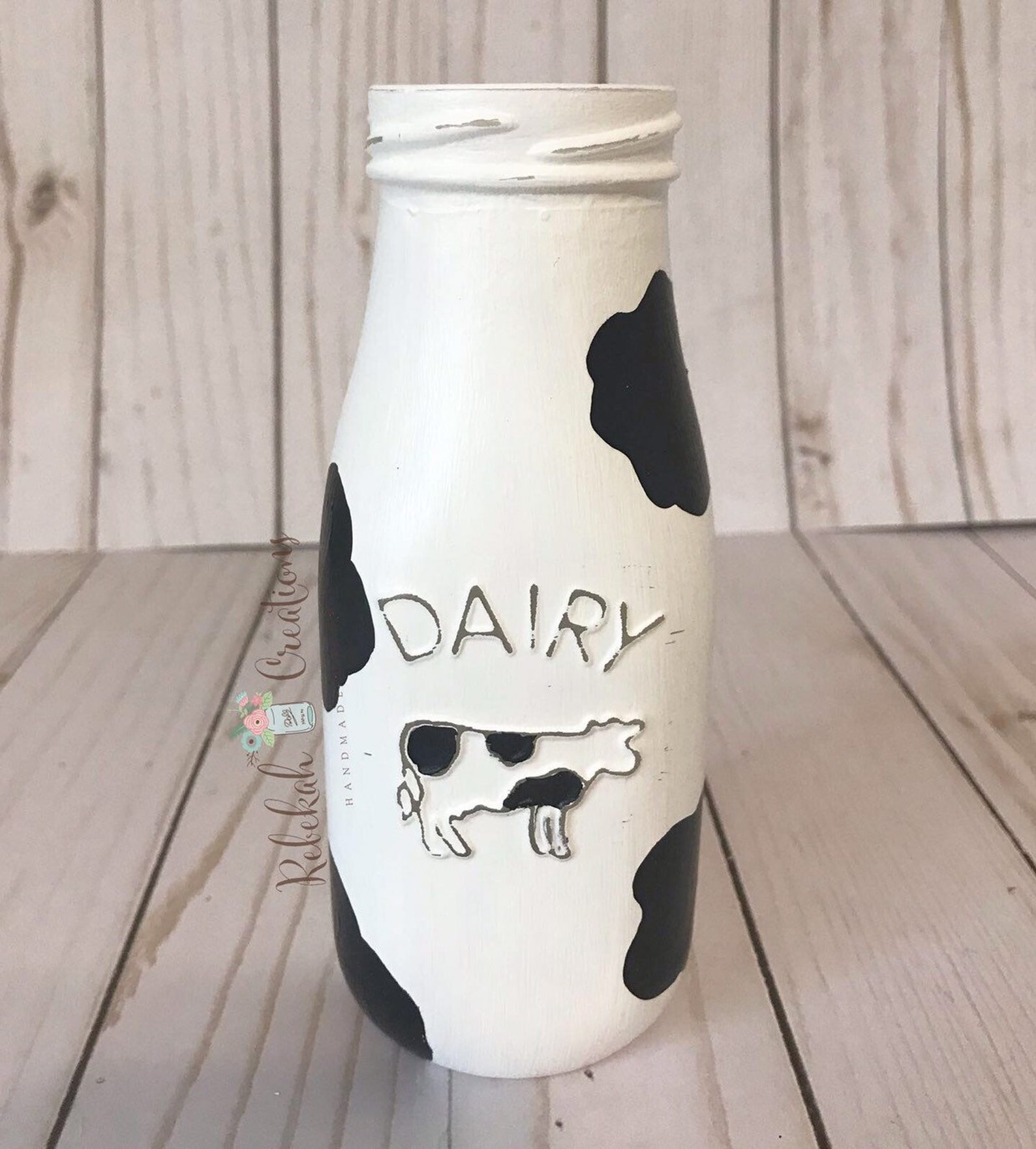 Cow Milk Bottle Farmhouse Decor Farm Decor Milk Bottle Etsy