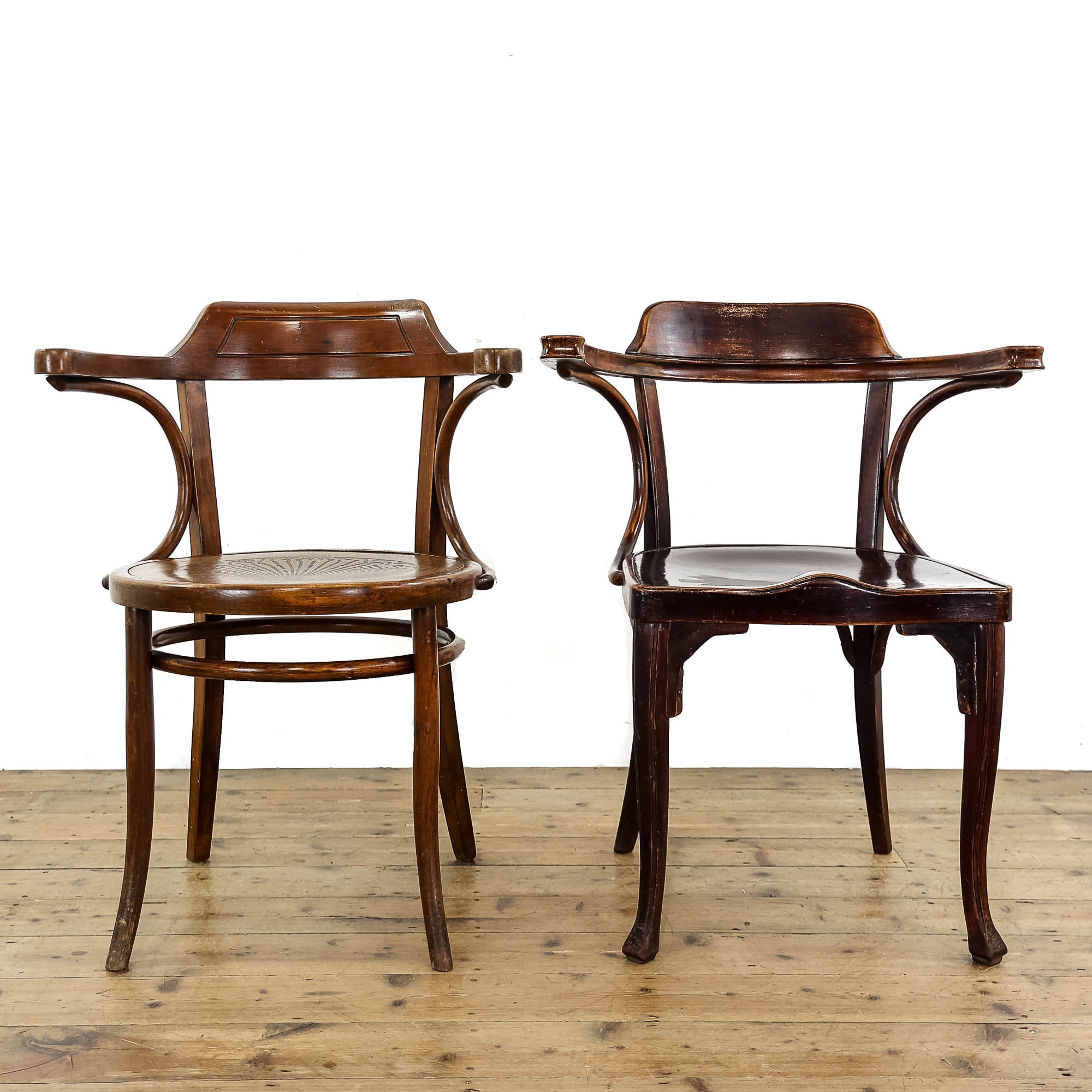 Two Early 20th Century Bentwood Armchairs | Pair of Chairs | Pair
