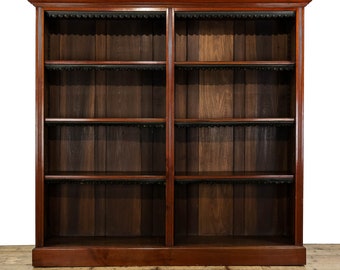 Large Antique 19th Century Mahogany Bookcase | Antique Furniture | Antique Bookcase | Antique Storage | Open Bookcase (M-5352)