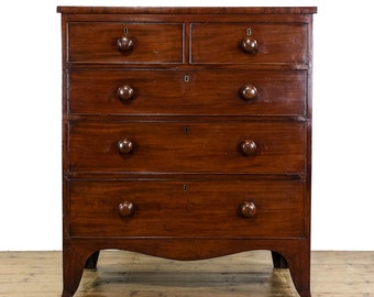 Antique 19th Century Mahogany Chest of Drawers | Antique Chest of Drawers | Bedroom Furniture | Antique Storage (M-5343)
