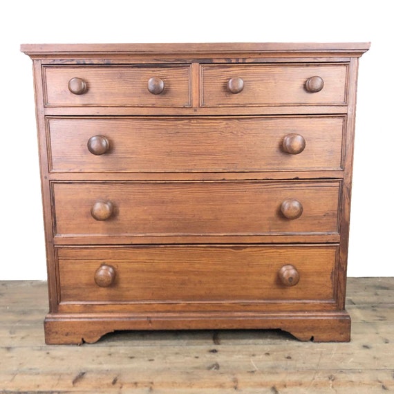 Antique Pitch Pine Chest of Drawers FREE DELIVERY Antique Etsy UK