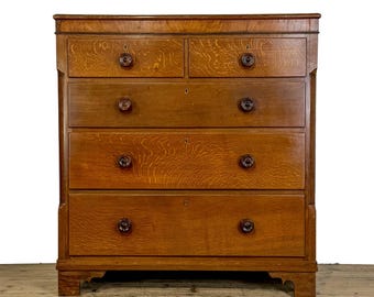 Antique 19th Century Oak Chest of Drawers | Antique Storage | Bedroom Drawers | Antique Chest of Drawer (M-6886)